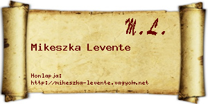 Mikeszka Levente névjegykártya